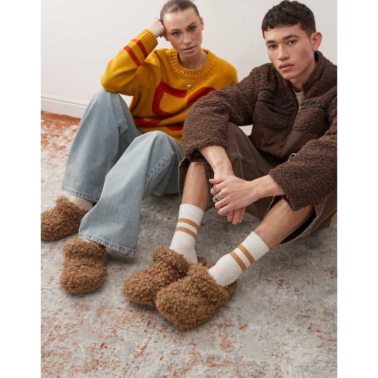 Crocs classic fur doodle clog in brown | ASOS