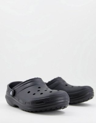 Crocs Classic fur lined clogs in black