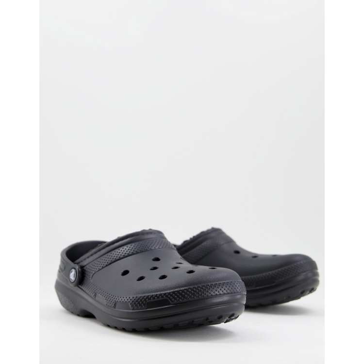 Grey crocs with on sale fur