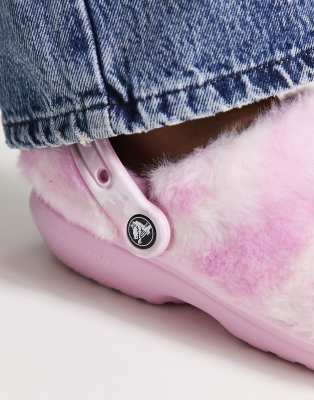 classic fur sure crocs pink