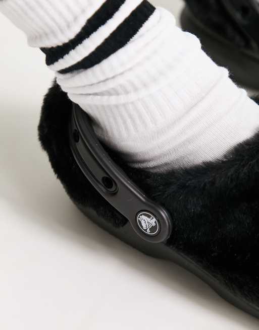 【クロックス】Crocs Classic Fur Sure Clog Black Multi 22-28 Crocs Classic FUR SURE Clogs Women 8 / Men 6 Black Multi | eBay