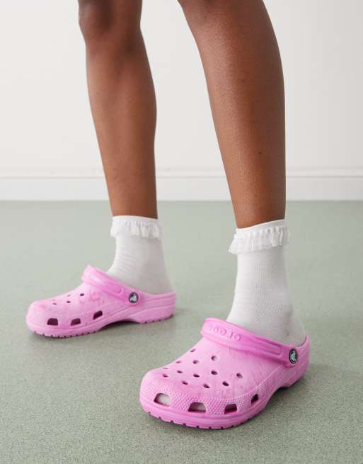 Crocs - Classic - Gemarmerde klompen in roze, 3 van 4