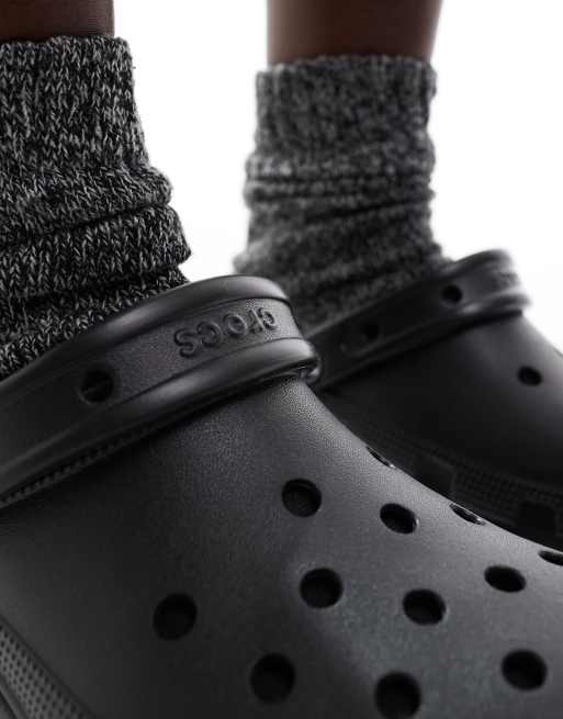Crocs - Classic - Gevoerde klompen met plateauzool in zwart , 4 van 4