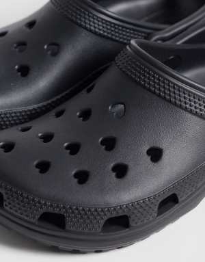 Crocs Classic Hearts Cut Out clogs in black