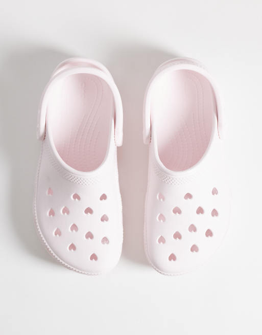 Crocs Classic Hearts Cut Out clogs in light pink, 2 of 4