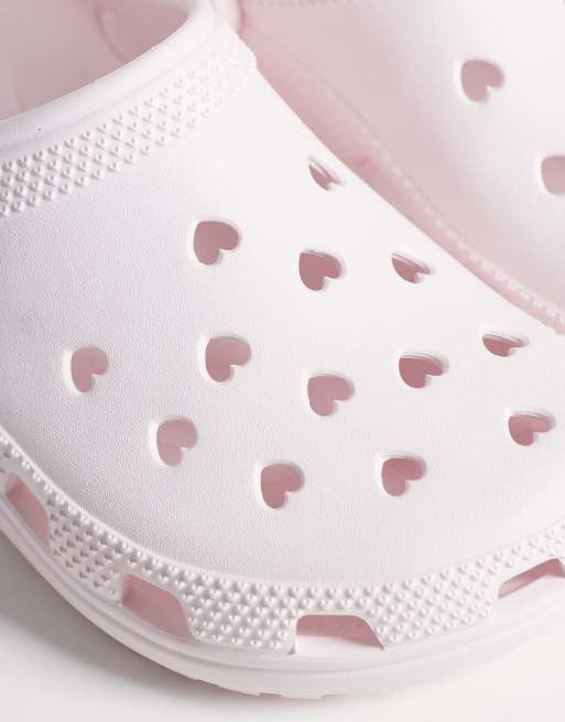 Crocs Classic Hearts Cut Out clogs in light pink, 3 of 4