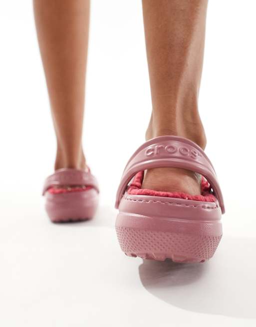 Crocs Classic lined clog in dark pink
