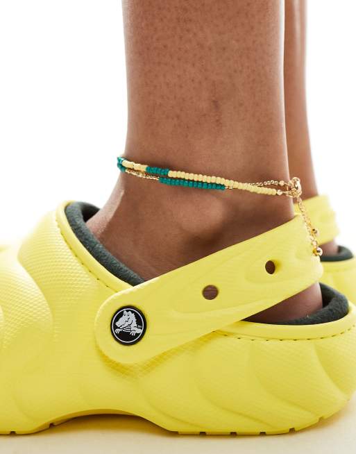 Crocs classic lined overpuff clog in cyber yellow | ASOS