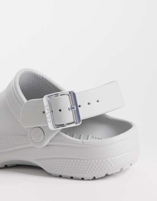 Crocs Classic metallic buckle clogs in atmosphere gray, 4 of 4