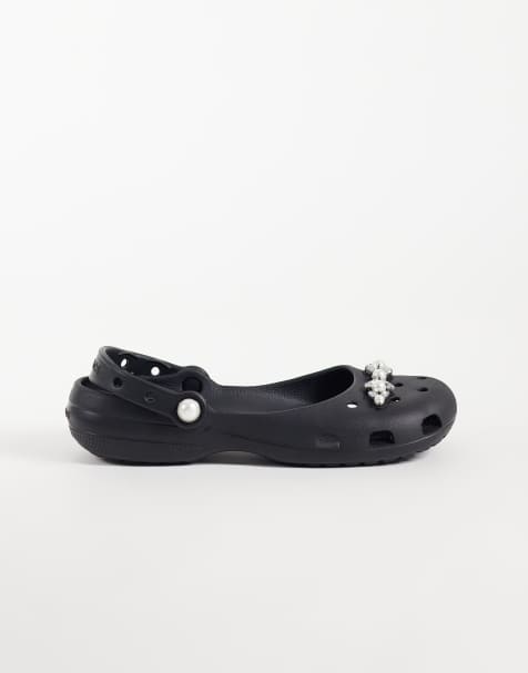 Crocs Classic Pearl-detailed Ballet clogs in black - view 1