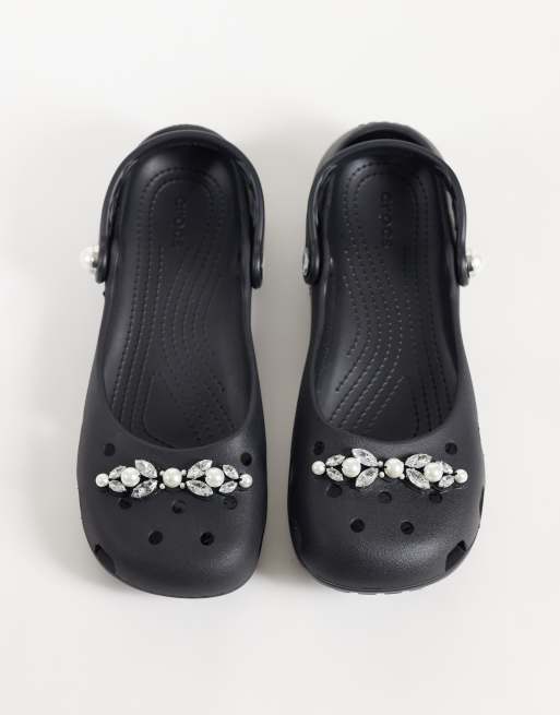 Crocs Classic Pearl-detailed Ballet clogs in black, 2 of 4
