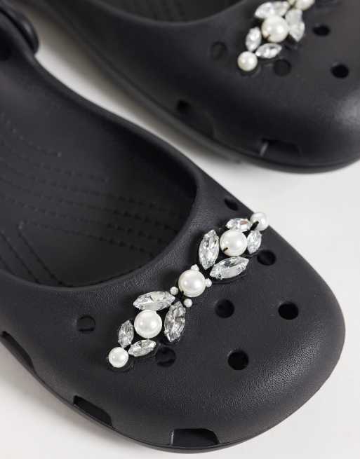 Crocs Classic Pearl-detailed Ballet clogs in black, 3 of 4