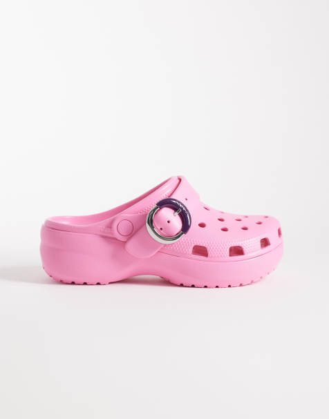 Crocs - Classic - Pink clogs med plateausål og spænde - view 1