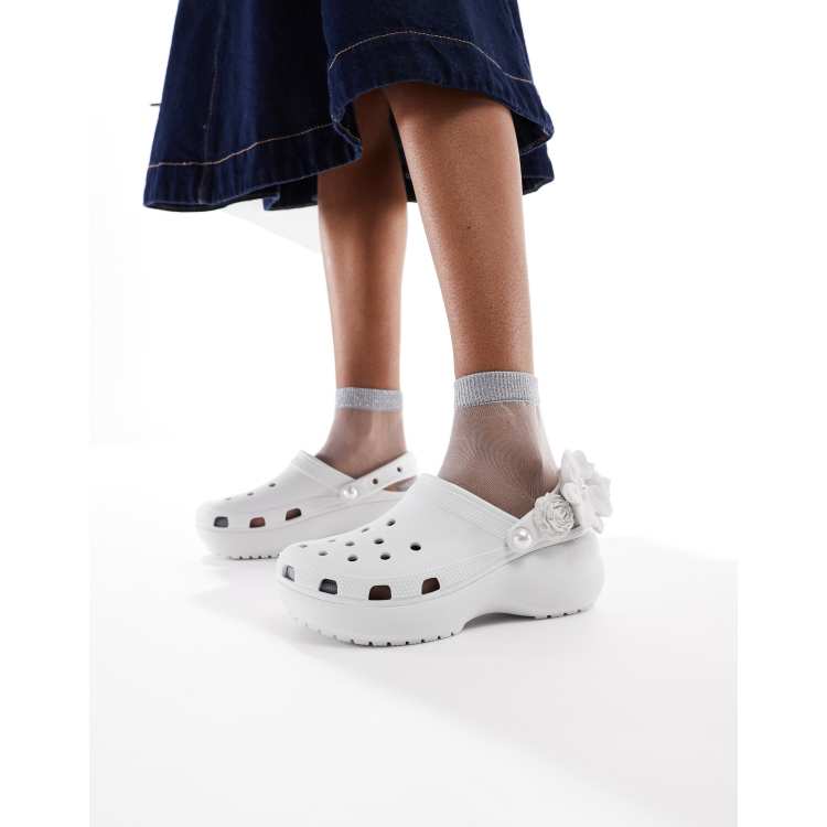 Crocs Classic platform bouquet clogs in moonlight | ASOS