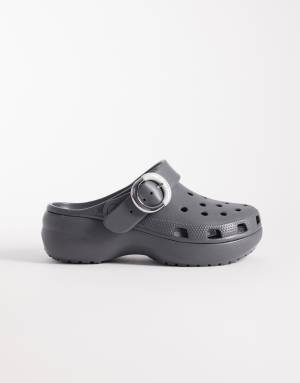 Crocs Classic Platform Buckle Clog in black
