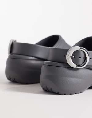 Crocs Classic Platform Buckle Clog in black