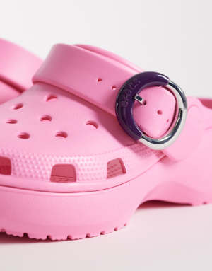 Crocs Classic Platform Buckle Clog in pink