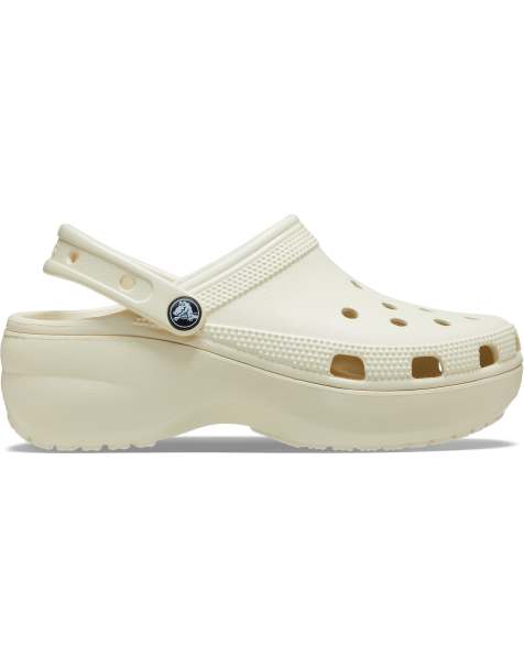 Crocs Classic platform clog in cream - view 1
