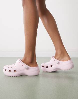 Crocs Classic platform clog in pink - view 1