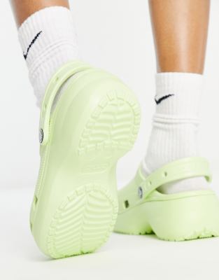 platform crocs green