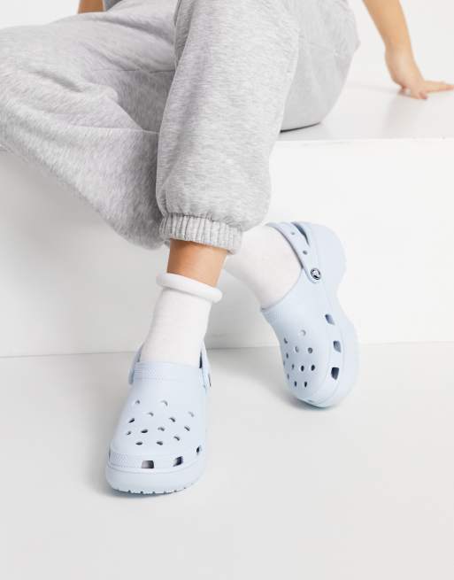 Blue 2024 platform crocs