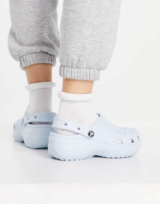 Blue 2025 platform crocs