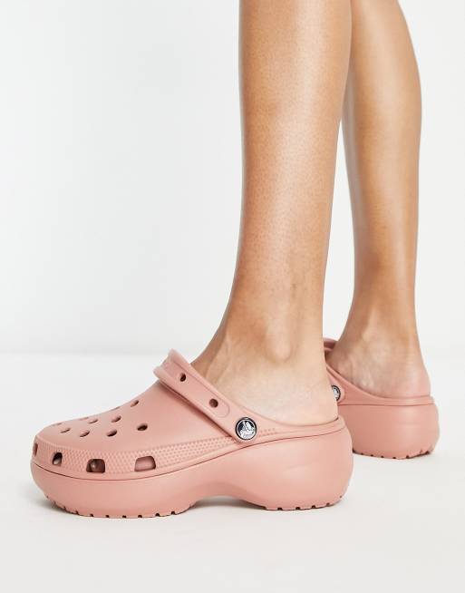 Crocs classic platform clogs in pale blush ASOS