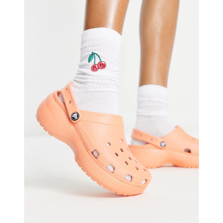 Crocs classic platform clogs in papaya | ASOS