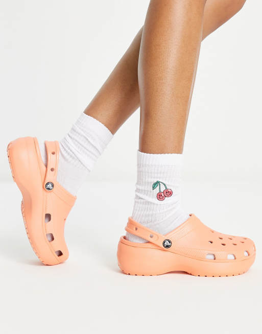 Crocs classic platform clogs in papaya ASOS