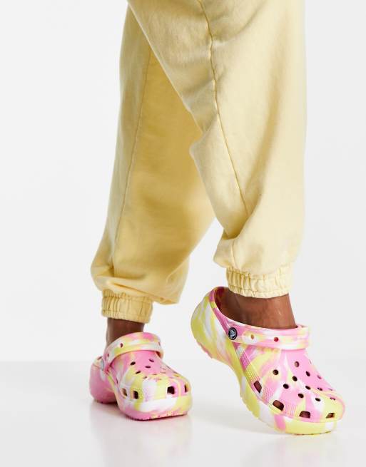 Platform sales crocs yellow