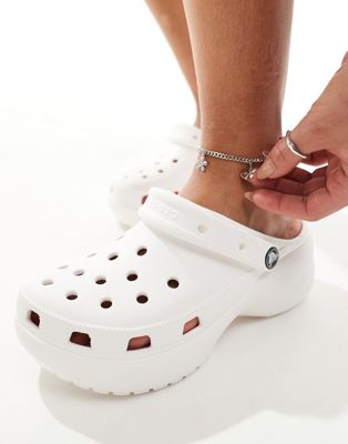 Shop Crocs Classic Platform Clogs In White