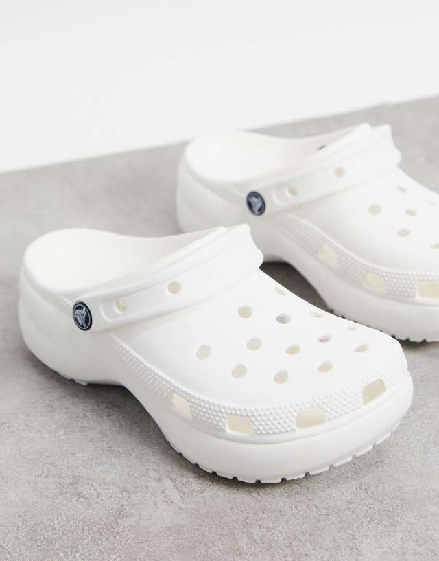 Crocs classic platform clogs in white