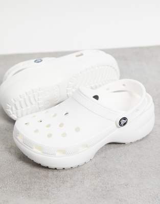 white platform clogs