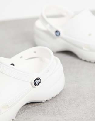 white platform clogs