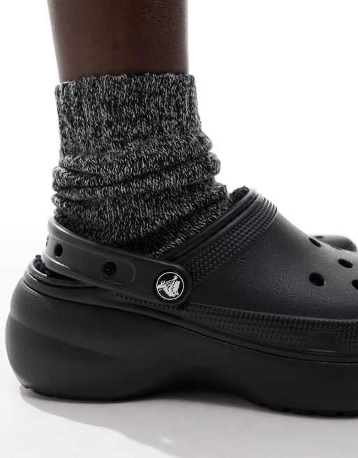 Black lined crocs hotsell