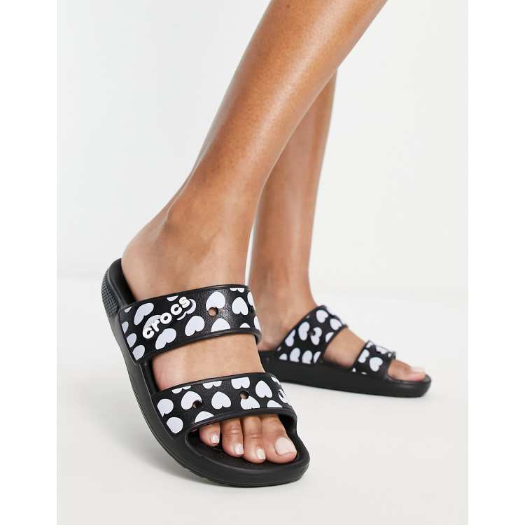 Crocs classic sandals in heart print