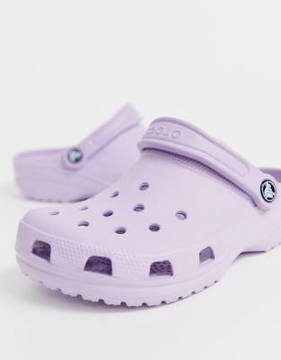 purple and gold crocs