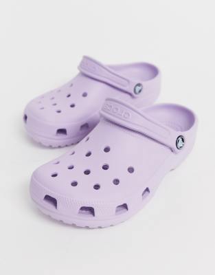 purple and gold crocs