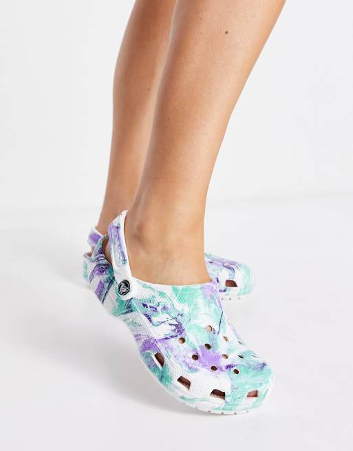 Crocs classic shoes in blue tie dye ASOS