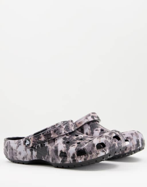 Crocs classic shoes in green black bleach dye ASOS