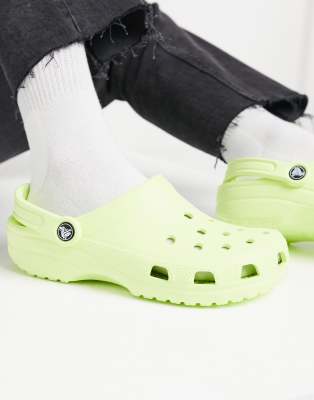 lime green platform crocs