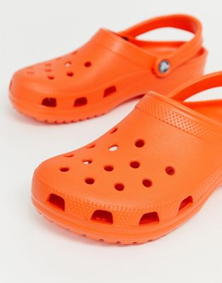 orange classic crocs