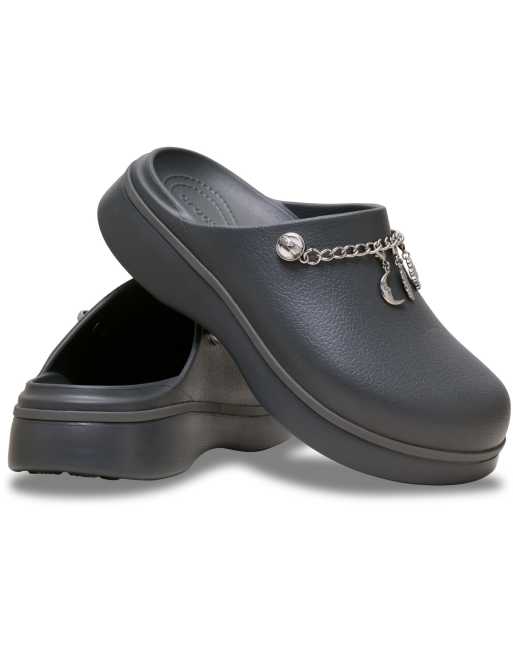 Crocs Dylan Clogs mit Kerbe im Boho-Stil in Dunkelgrau, 2 von 4