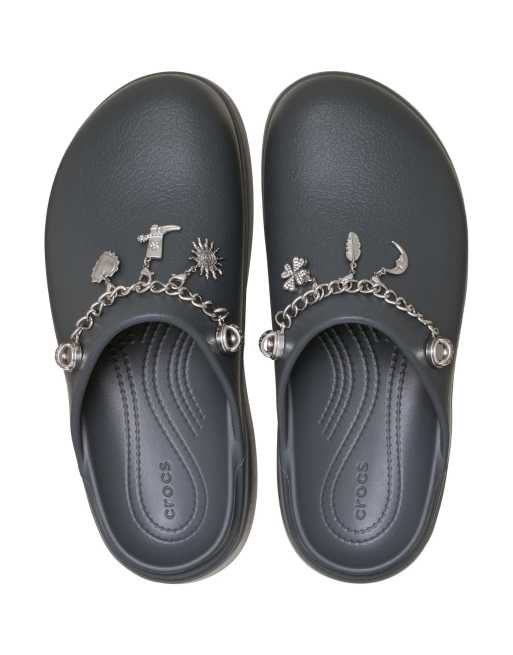Crocs Dylan Clogs mit Kerbe im Boho-Stil in Dunkelgrau, 3 von 4