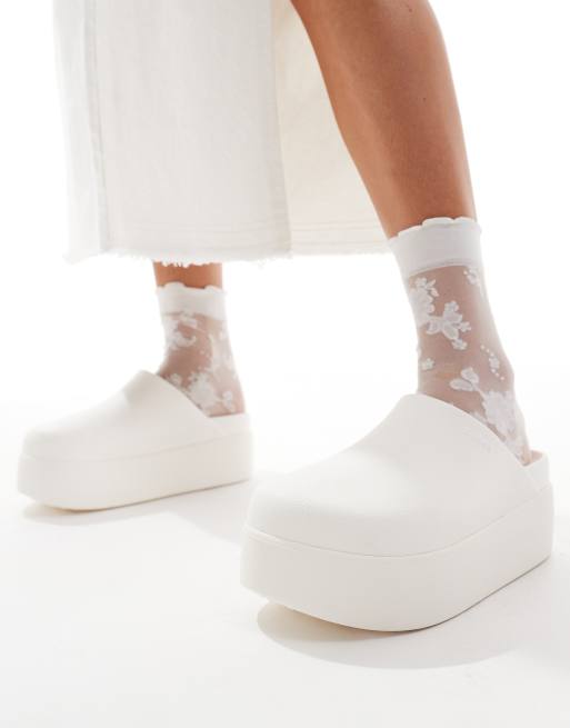White platform clogs sales