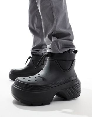 Crocs unisex echo boots in black/gum