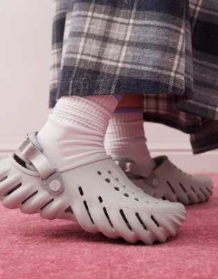 Crocs Gray Echo Clogs In Gray