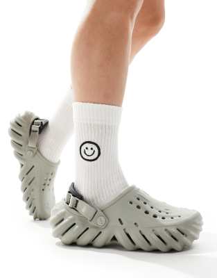 Crocs Unisex Echo Clogs In Elephant-gray