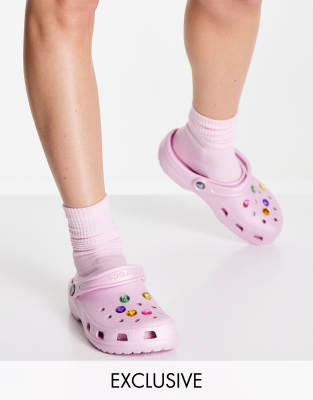 Crocs Exclusive Classic Clogs With Removable Pastel Gems In Ballerina ...