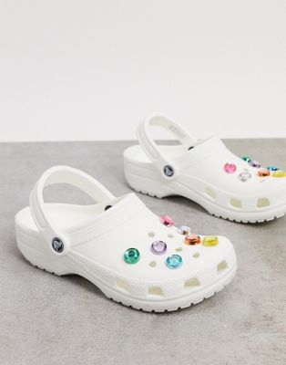 white crocs with charms